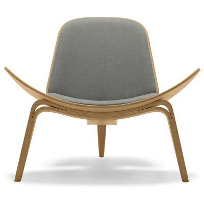 Carl Hansen CH07 Shell Lounge Chair - Color: Grey - CH07 - OAK OIL - HALLIN