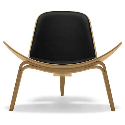 Carl Hansen CH07 Shell Lounge Chair - Color: Black - CH07 - OAK OIL - LOKE 