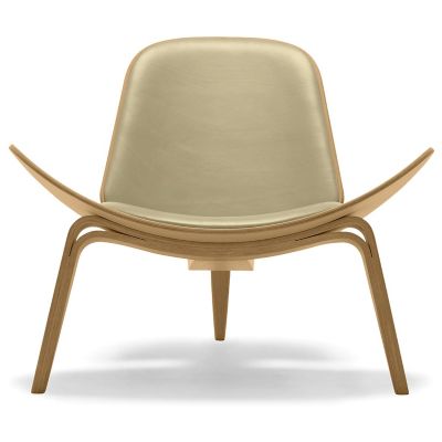 Carl Hansen CH07 Shell Lounge Chair - Color: Cream - CH07 - OAK OIL - THOR 