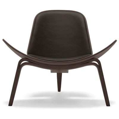 Carl Hansen CH07 Shell Lounge Chair in Brown