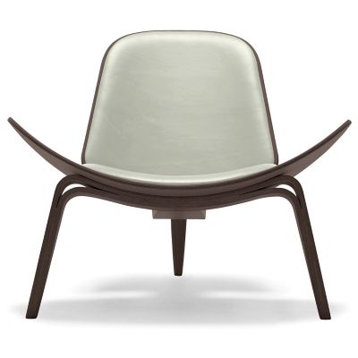 Carl Hansen CH07 Shell Lounge Chair - Color: White - CH07 - WAL LAQ - THOR 