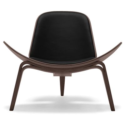 CLH547579 Carl Hansen CH07 Shell Lounge Chair - Color: Black sku CLH547579