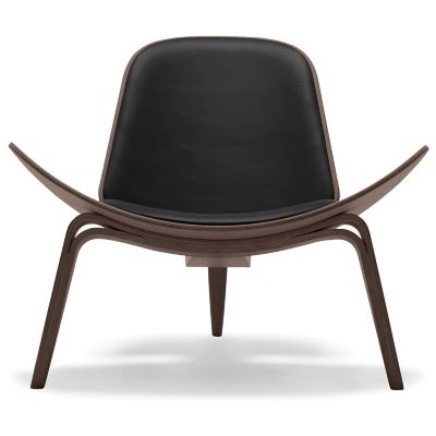 Carl Hansen CH07 Shell Lounge Chair - Color: Black - CH07 - WAL OIL - THOR 