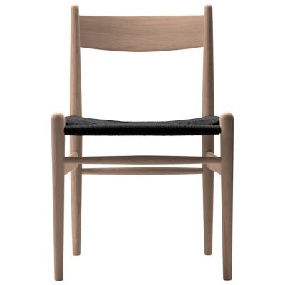 Carl Hansen CH36 Side Chair - Color: Brown - CH36 -BLK - OAK LAQ