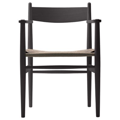 Carl Hansen CH37 Armchair - Color: Black - CH37 -NATURAL - OAK - NCS S9000 