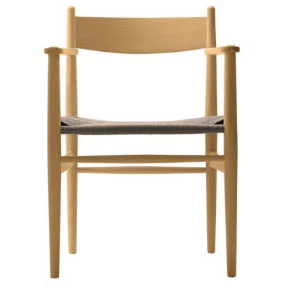 Carl Hansen CH37 Armchair - Color: Brown - CH37 -NATURAL - OAK - LAQ