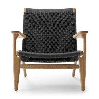 Carl Hansen CH25 Lounge Chair - Color: Black - CH25 -BLK - OAK LAQ