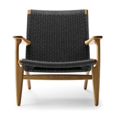 Carl Hansen CH25 Lounge Chair - Color: Black - CH25 -BLK - OAK OIL