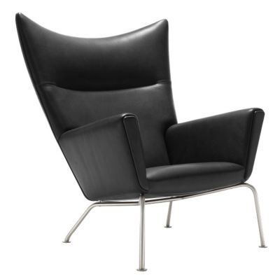 Carl Hansen CH445 Wing Lounge Chair in Black