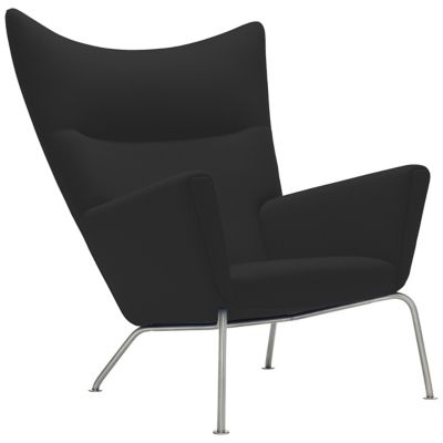 Carl Hansen CH445 Wing Lounge Chair - Color: Black - CH445 - LOKE 7150