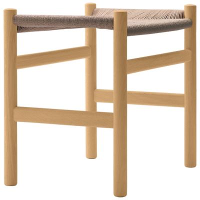 Carl Hansen CH53 Stool - Color: Beige - CH53 -NATURAL - BEECH OIL