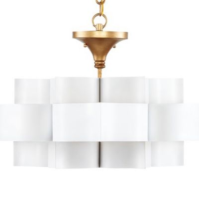 Currey & Company Grand Lotus Semi-Flushmount Light/Pendant - Color: White -