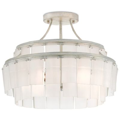 Currey & Company Vintner Semi-Flushmount Light - Color: White - Size: 3 lig