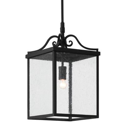 Currey & Company Giatti Outdoor Pendant Light - Color: Black - Size: 1 ligh