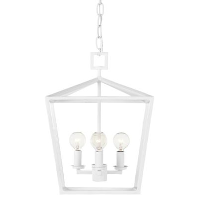 Currey & Company Denison Pendant Light - Color: White - Size: Small - 9000-