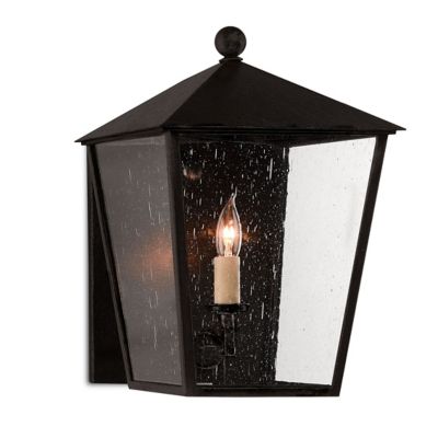 Currey & Company Bening Outdoor Wall Sconce - Color: Black - Size: Small - 