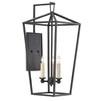 Currey & Company Denison Wall Sconce - Color: Black - Size: 3 light - 5000-