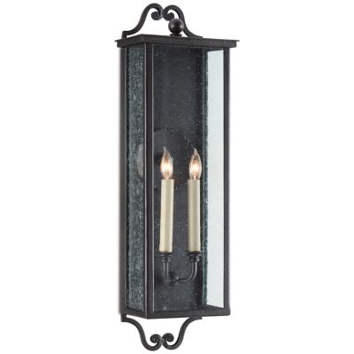 Currey & Company Giatti Outdoor Wall Sconce - Color: Black - Size: Medium -