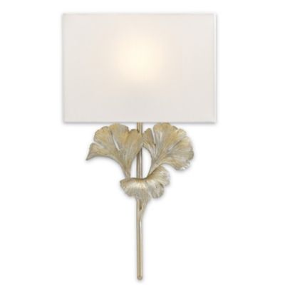 Currey & Company Gingko Rectangular Wall Sconce - Color: Silver - Size: 1 l