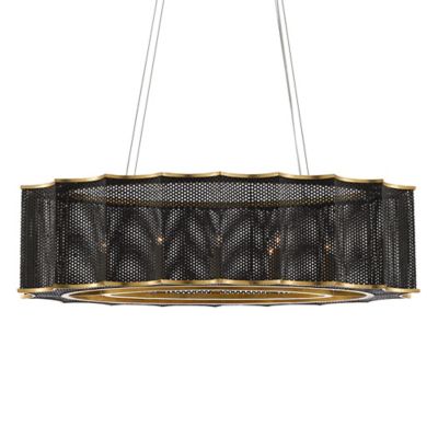 Currey & Company Nightwood Linear Chandelier - Color: Black - Size: 8 light