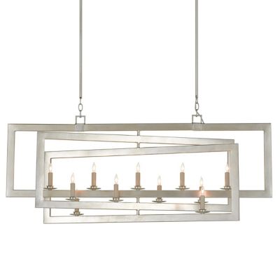 Currey & Company Middleton Linear Chandelier - Color: Silver - Size: 11 lig