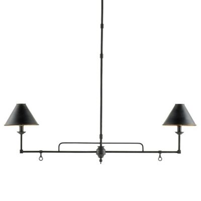 Currey & Company Prosperity Linear Chandelier - Color: Black - Size: 2 ligh