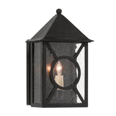 Currey & Company Ripley Outdoor Wall Sconce - Color: Black - Size: Small - 