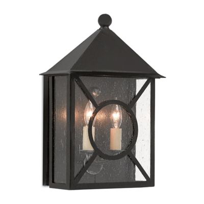 Currey & Company Ripley Outdoor Wall Sconce - Color: Black - Size: Medium -