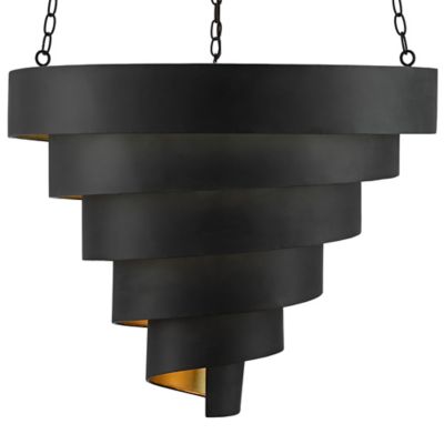 Currey & Company Chiffonade Pendant Light - Color: Black - Size: Large - 90