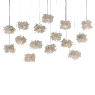 Currey & Company Birds Nest Linear Multi-Light Pendant Light - Color: Silve