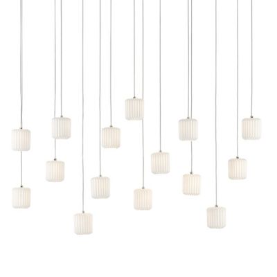 Currey & Company Dove Linear Multi-Light Pendant Light - Color: White - Siz