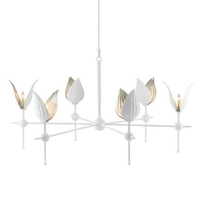 Currey & Company Peace Lily Chandelier - Color: White - Size: 6 light - 900