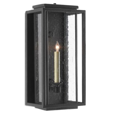 Currey & Company Wright Outdoor Wall Sconce - Color: Black - Size: Small - 