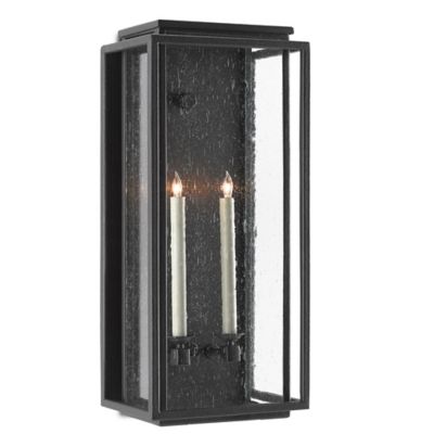 Currey & Company Wright Outdoor Wall Sconce - Color: Black - Size: Medium -