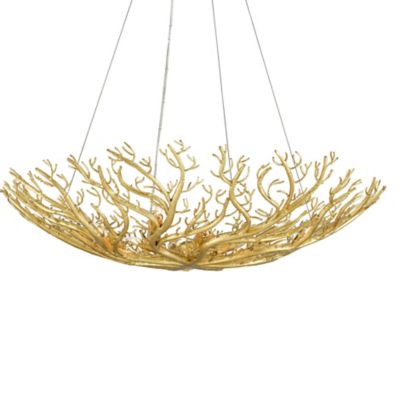 Currey & Company Sea Fan Bowl Chandelier - Color: Gold - Size: 8 light - 90