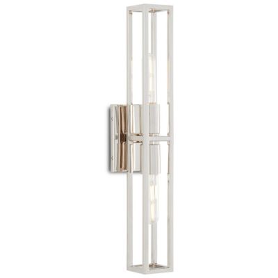 Currey & Company Bergen Wall Sconce - Color: Silver - Size: 2 light - 5800-