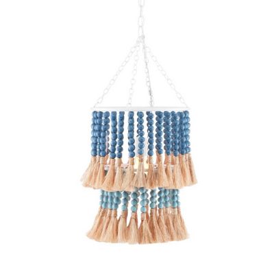 Currey & Company St Barts Blue Pendant Light - Color: Multicolor - Size: Sm