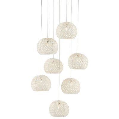 Currey & Company Piero Multi-Light Pendant Light - Color: White - Size: 7 l