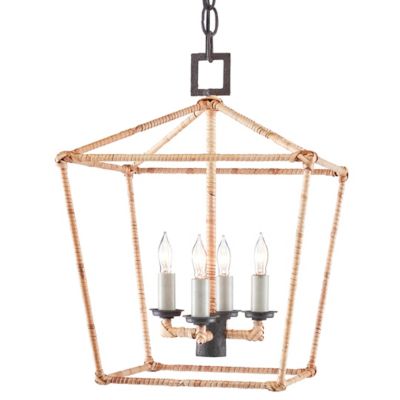 Currey & Company Denison Rattan Small Lantern - Color: Brown - 9000-0873