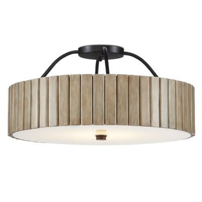 Currey & Company Tetterby LED Semi-Flushmount Light - Color: Brown - 9999-0