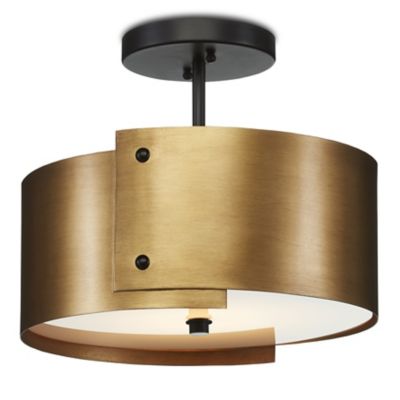 Currey & Company Ritsu LED Semi-Flushmount Light - Color: Brass - 9999-0063