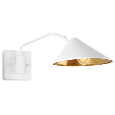 Currey & Company Serpa Single White Wall Sconce - Size: 1 light - 5000-0205