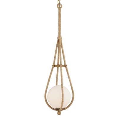 Currey & Company Passageway Rope Pendant Light - Color: White - 9000-1104