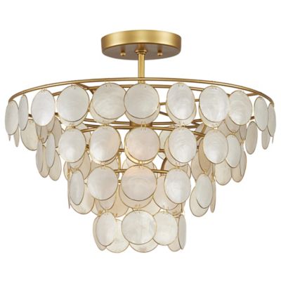 Currey & Company Bon Semi-Flushmount Light - Color: Gold - Size: 1 light - 