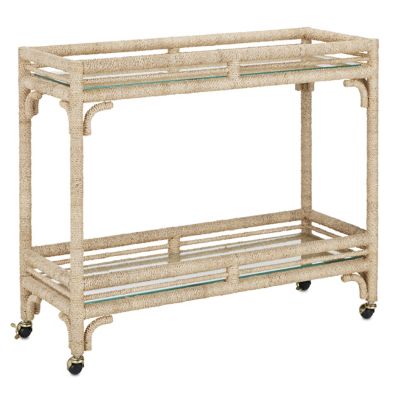 CNC2454422 Currey & Company Olisa Rope Bar Cart - Color: Brow sku CNC2454422