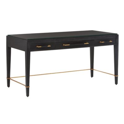 CNC2454432 Currey & Company Verona Desk - Color: Black - 3000 sku CNC2454432