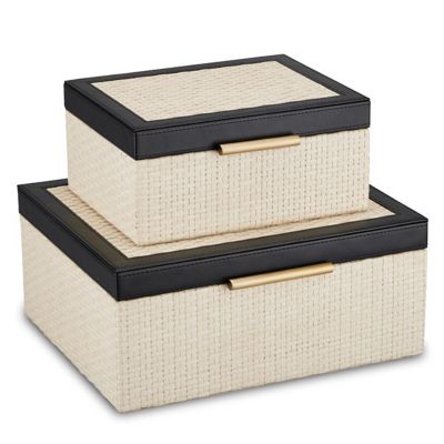 Currey & Company Deanna Box Set of 2 - Color: Cream - 1200-0668