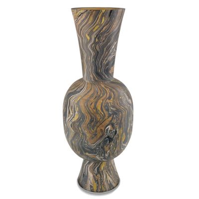 Currey & Company Brown Marbleized Tall Vase - Color: Black - 1200-0731