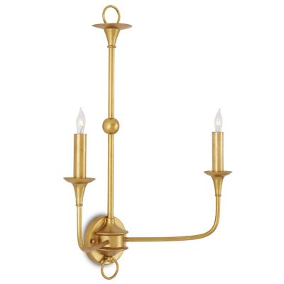 Currey & Company Nottaway Double Wall Sconce - Color: Gold - Size: 2 light 