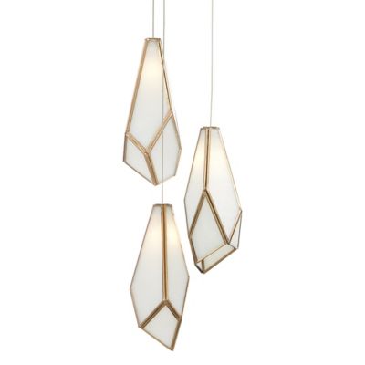 Currey & Company Glace Multi-Light Pendant Light - Color: White - Size: 3 l